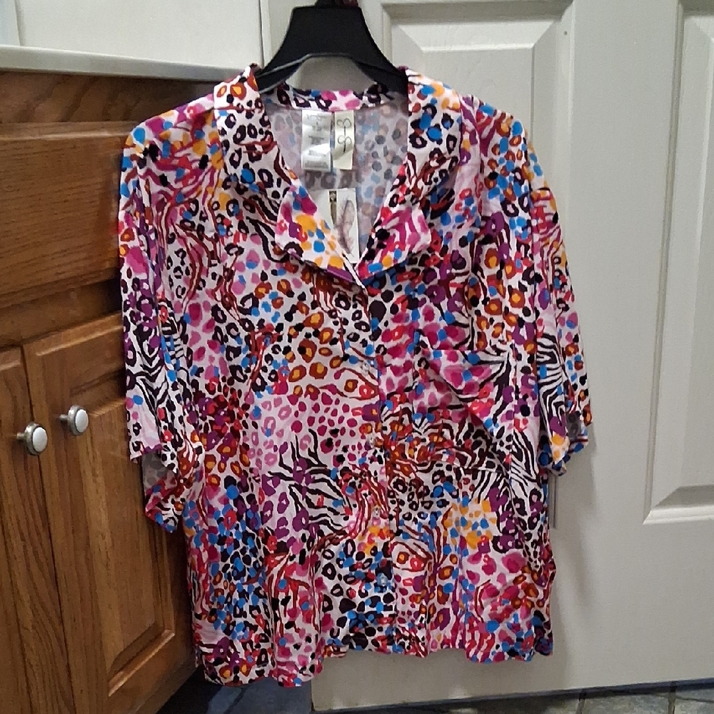 Jessica Simpson Multicolor Animal Print Pajamas